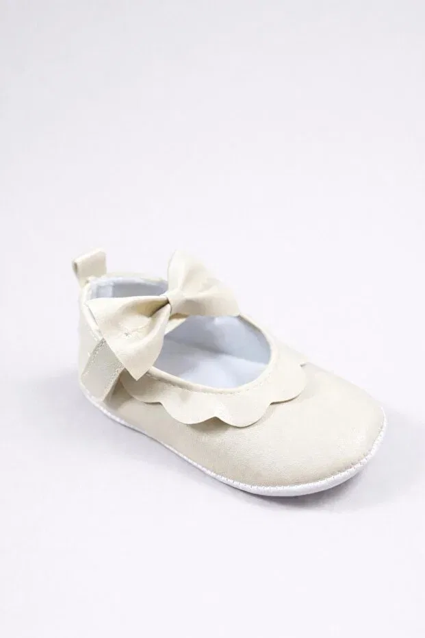 Детские пинетки-тапочки на липучке из искусственной кожи Numix Baby Kids, Beige — фото 4