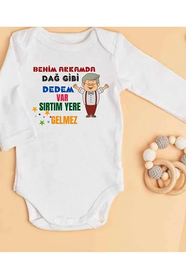 Детское боди с длинным рукавом Grandpa Written Bodysuit Named Baby Grandpa Gift Lupi, Anthracite - Black - Gray