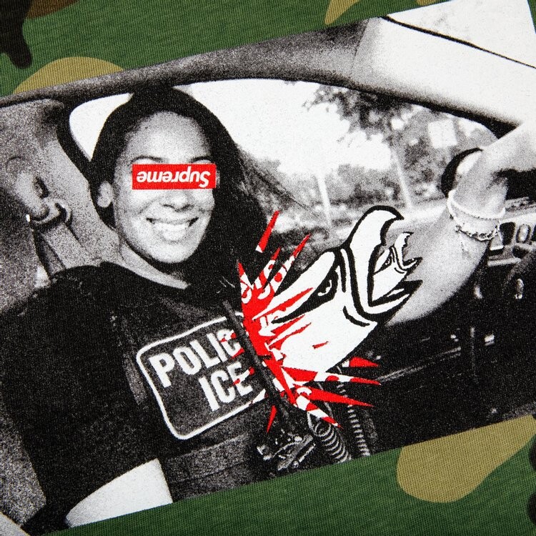 Футболка Supreme x ANTIHERO ICE Tee 'Woodland Camo', разноцветный — фото 4