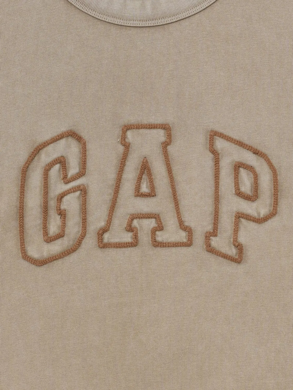 Футболка из плотного хлопка, свободная Gap, коричневый — фото 2