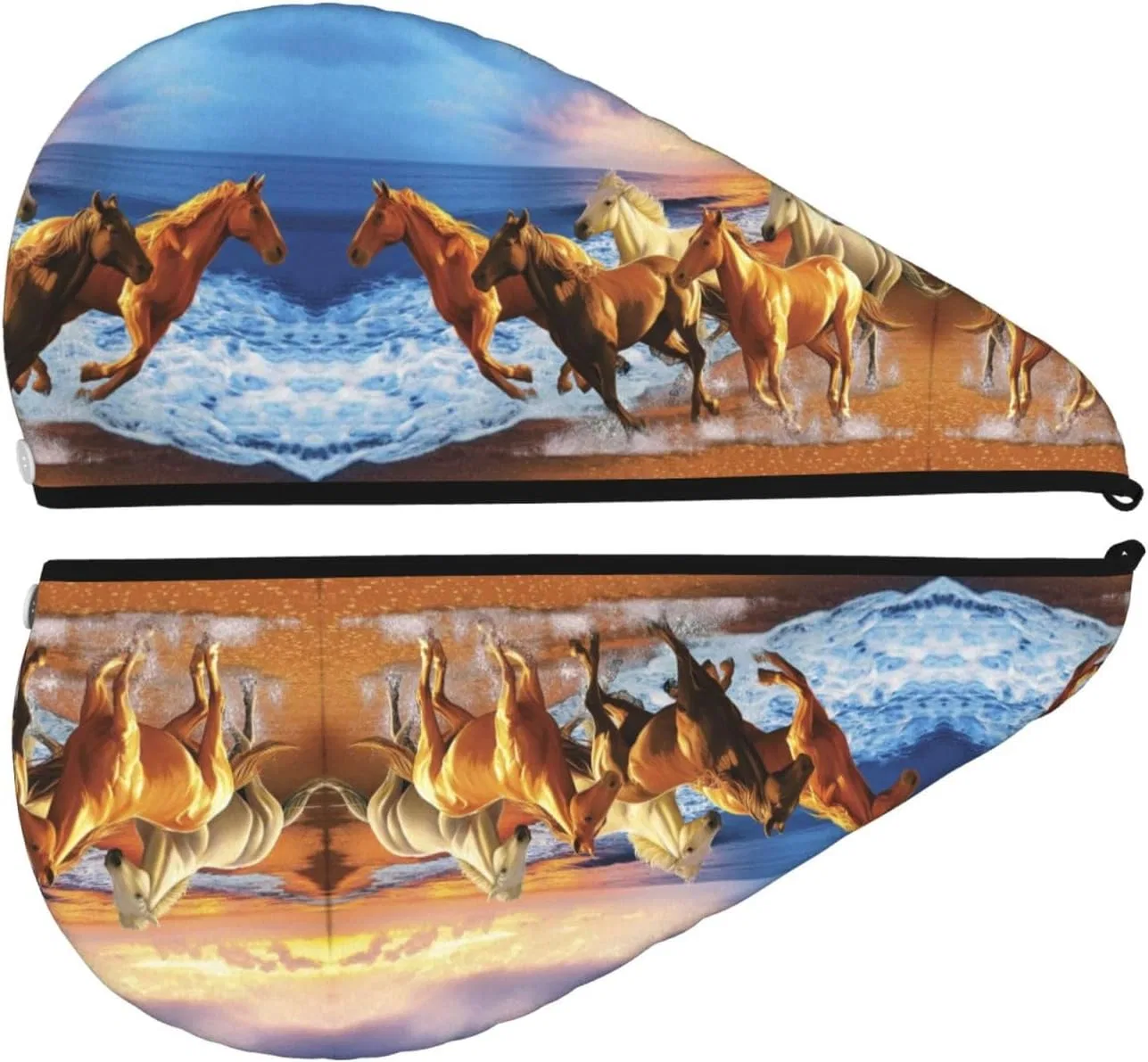 Сухая шапочка для волос OCELIO, 64x26 см, Horses on the beach — фото 2