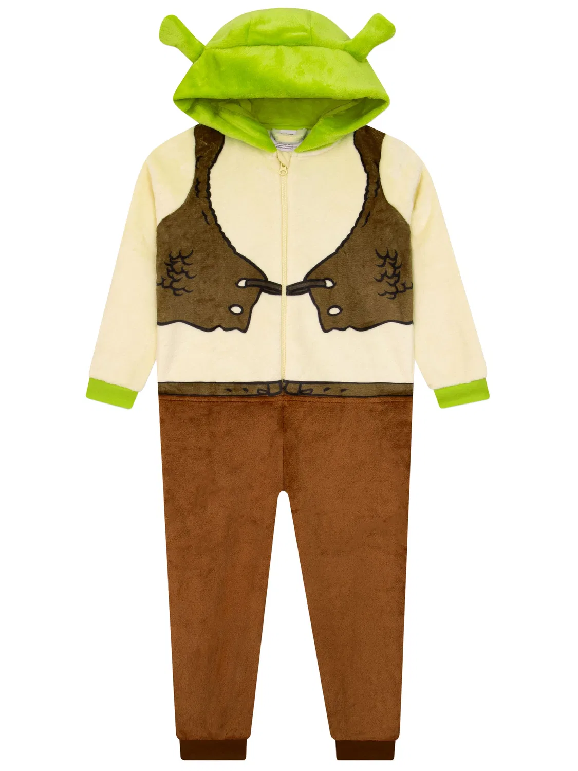 Комбинезон-пижама с капюшоном и ушками, Shrek Character, зеленый