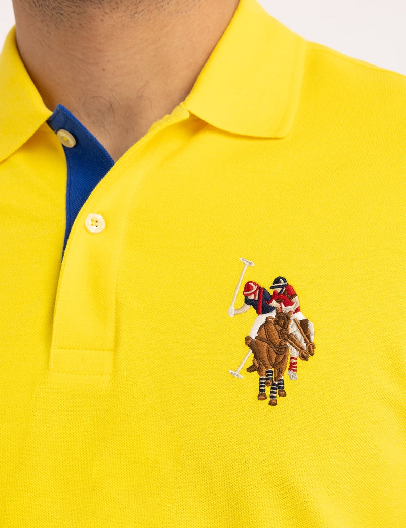 Мужская футболка-поло U.S. Polo Assn. Multi Color Big Logo Solid, желтый — фото 3