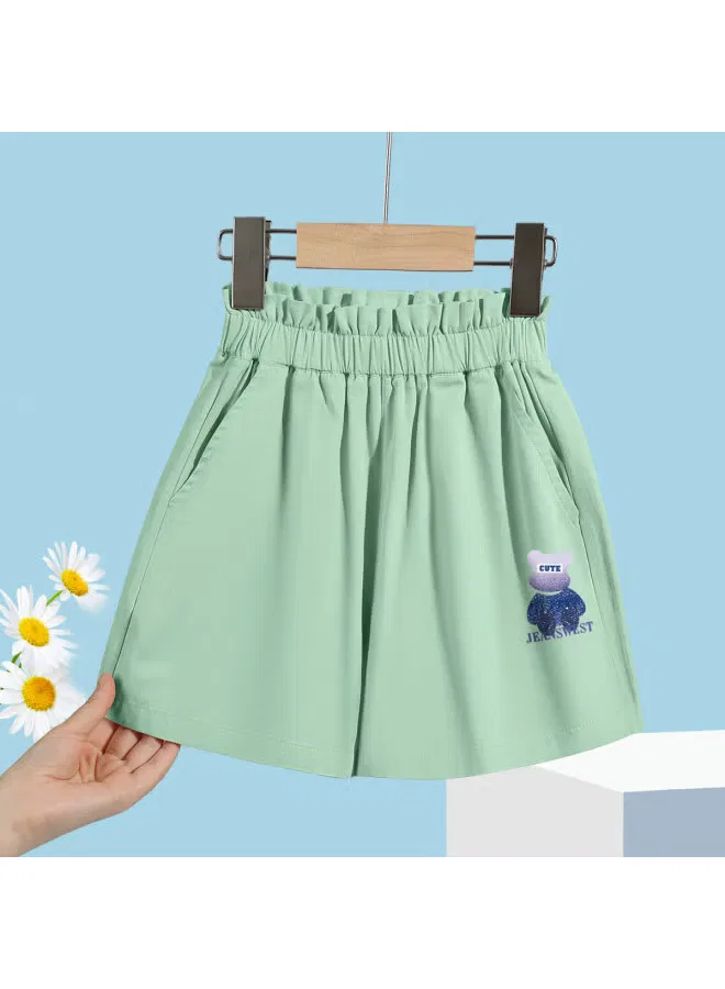 Шорты с высокой посадкой мягкие хлопковые детские Jeanswest, зеленый — фото 2