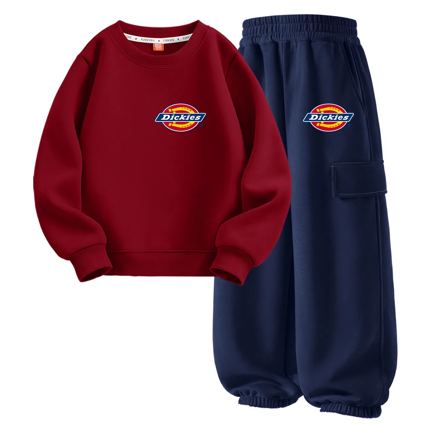Детский спортивный комплект с логотипом Dickies, Burgundy/Navy Blue