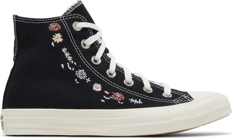 

Кроссовки Converse Wmns Chuck Taylor All Star High Embroidered Floral - Black, черный