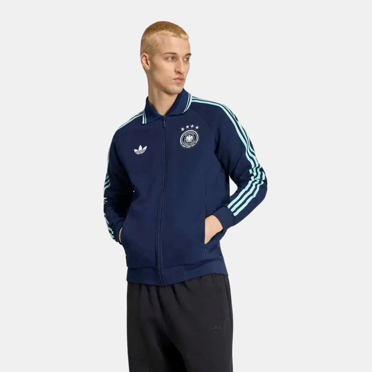 Мужская куртка-антем с принтом Германия 2026 Anthem Jacket adidas, Azul Marino