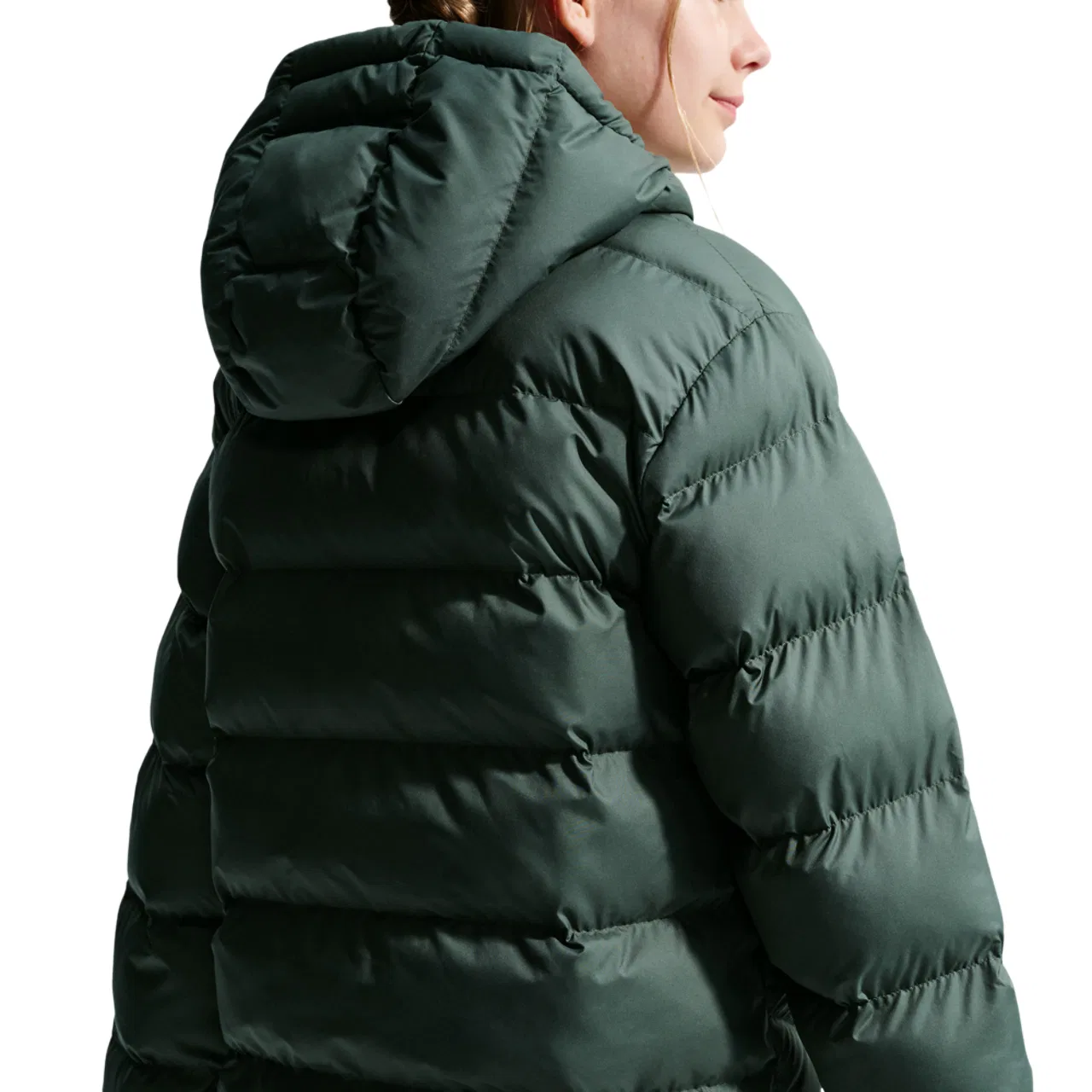 Детская куртка-пуховик для мальчиков с капюшоном Nike ADP Puffer, Camo Green/White — фото 2