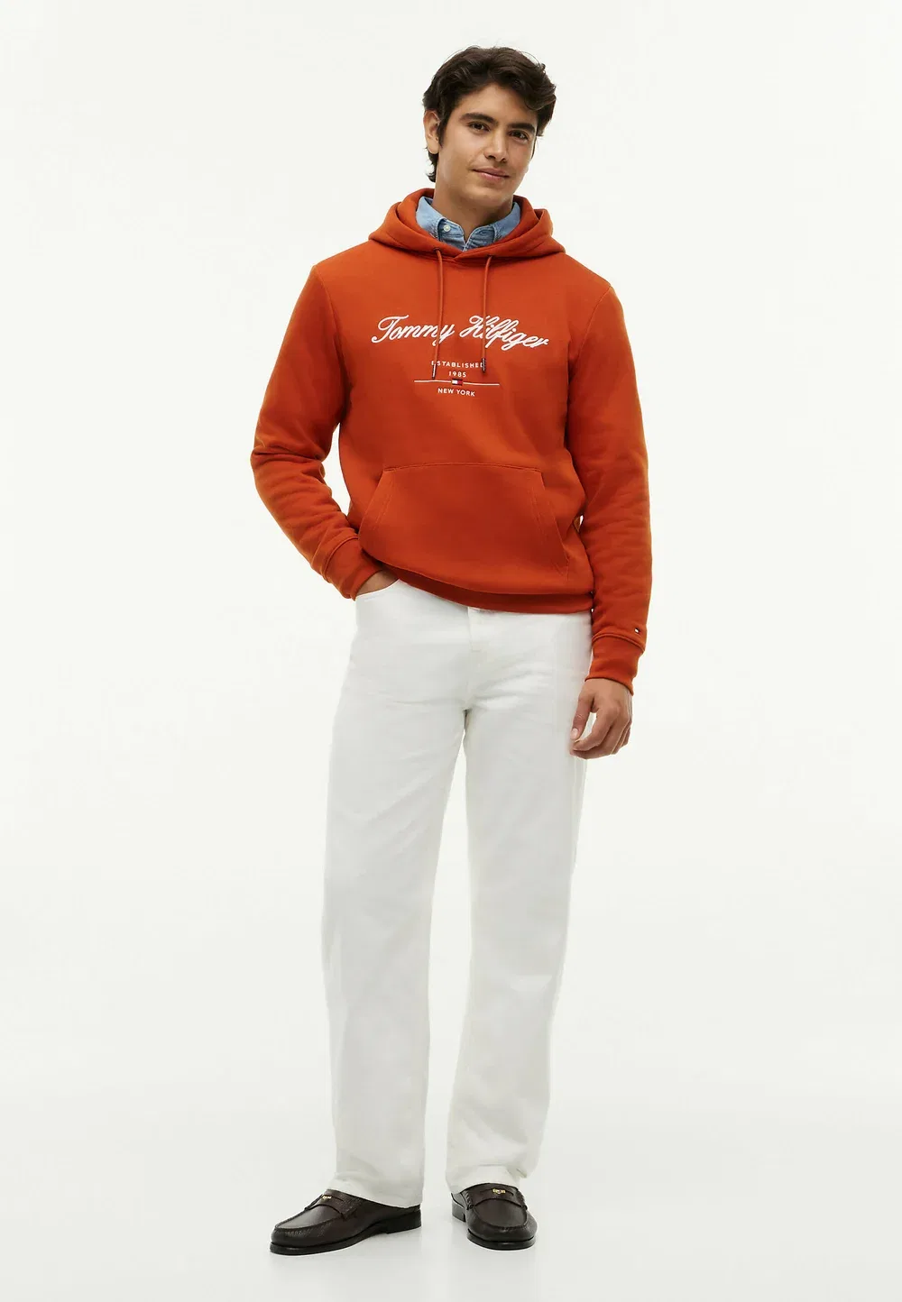 Худи с логотипом Script - любовь к бренду - худи Tommy Hilfiger, Rusty Ochre — фото 2