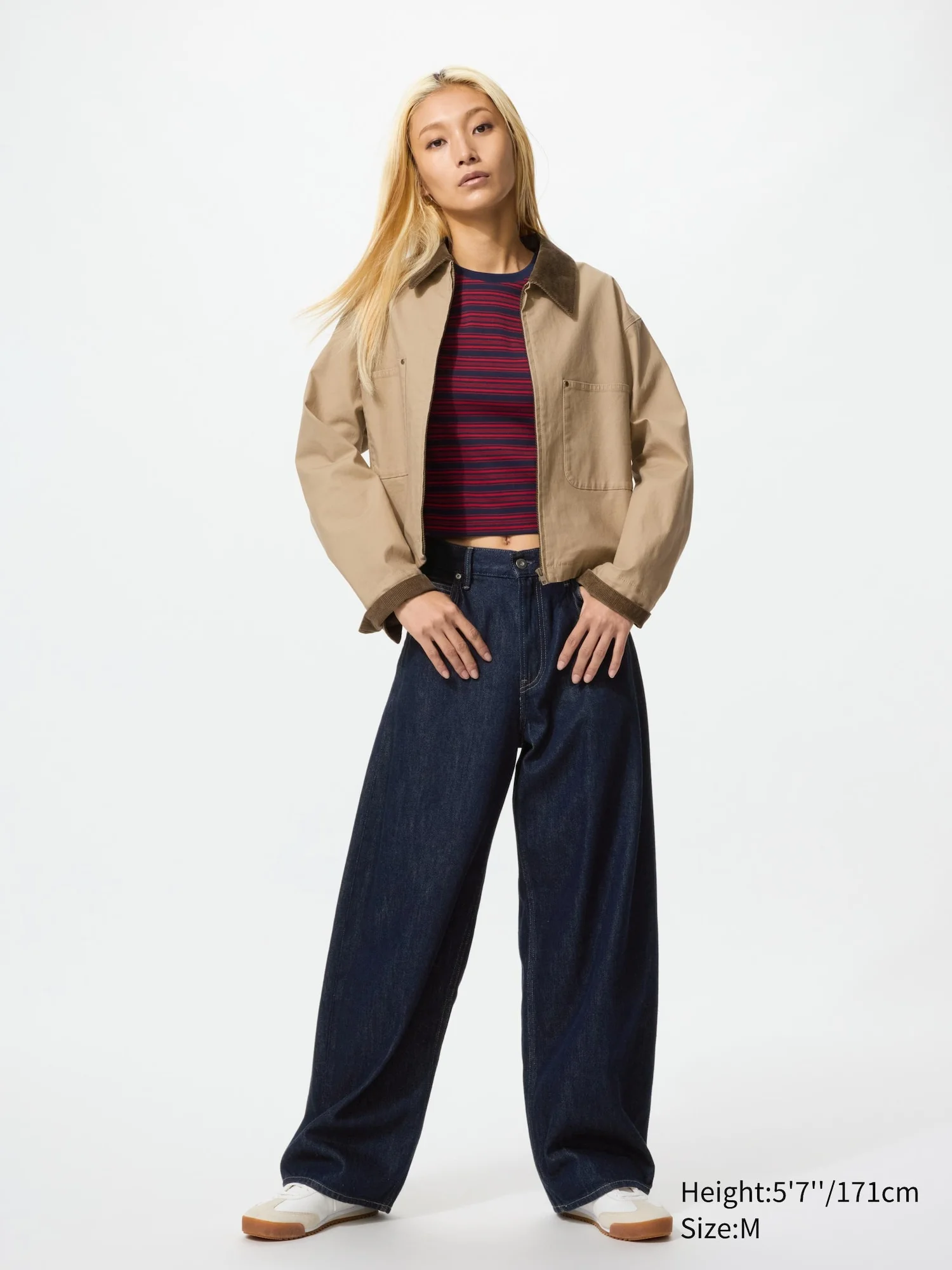 Женская куртка-рубашка Uniqlo, бежевая — фото 2