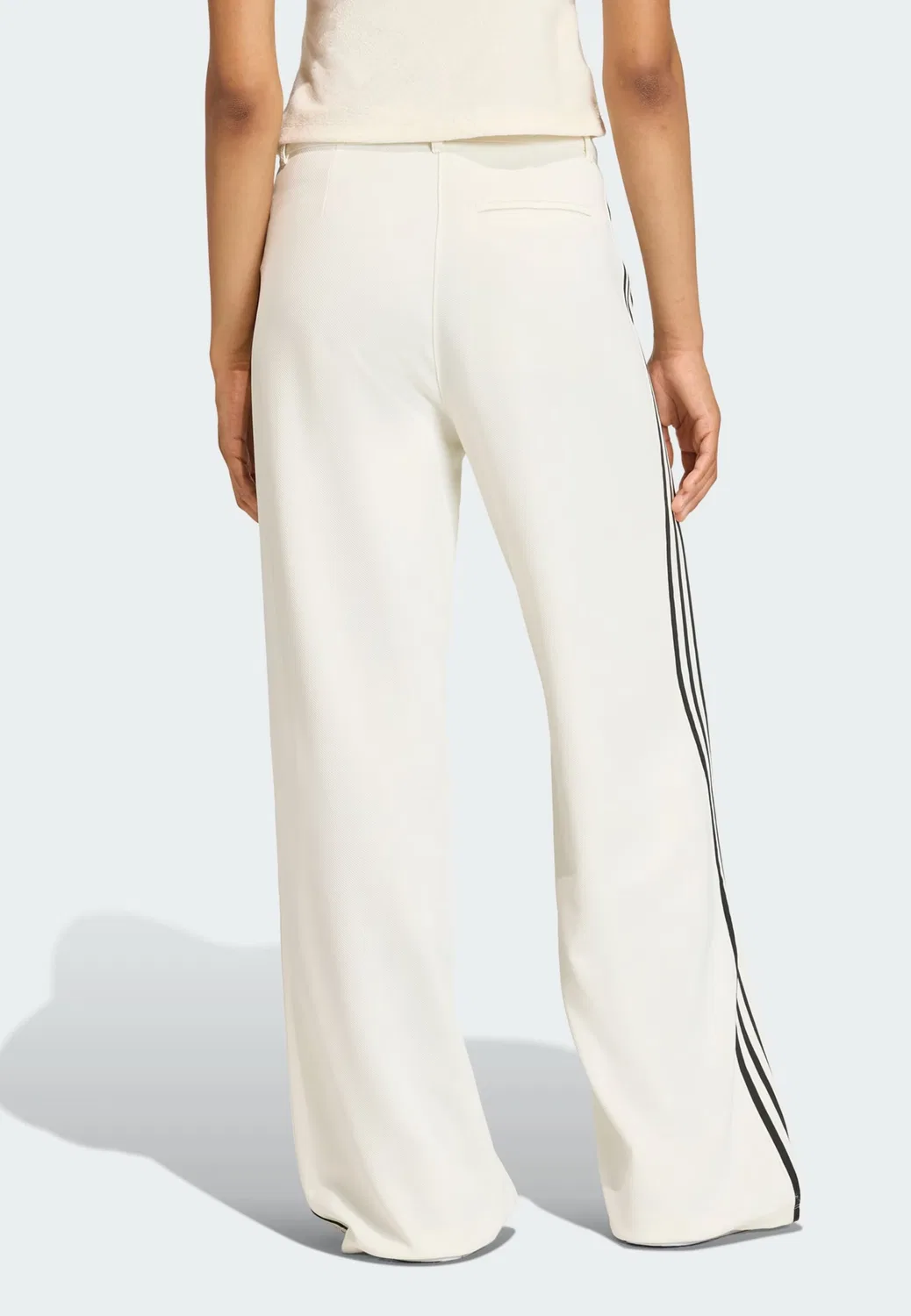 Брюки Adidas Originals с широкими штанинами цвет SPORT TAILORED, белый — фото 3