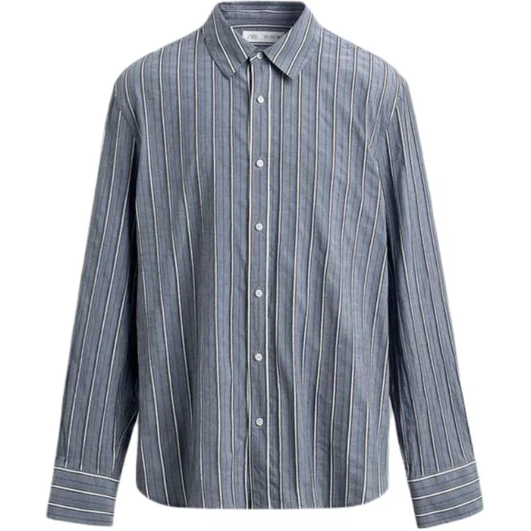 Мужская рубашка с принтом Moderate ZARA, Blue