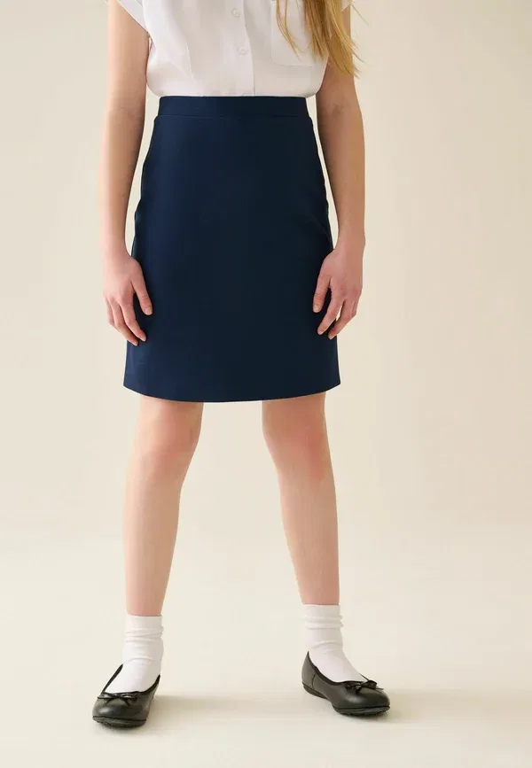 Юбка джерси, фасон A-line, Senior jersey pencil skirt, Next, Navy blue, темно-синий — фото 2