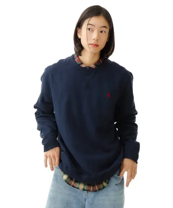 Свитшот с круглым вырезом, флисовый, Polo Ralph Lauren, navy