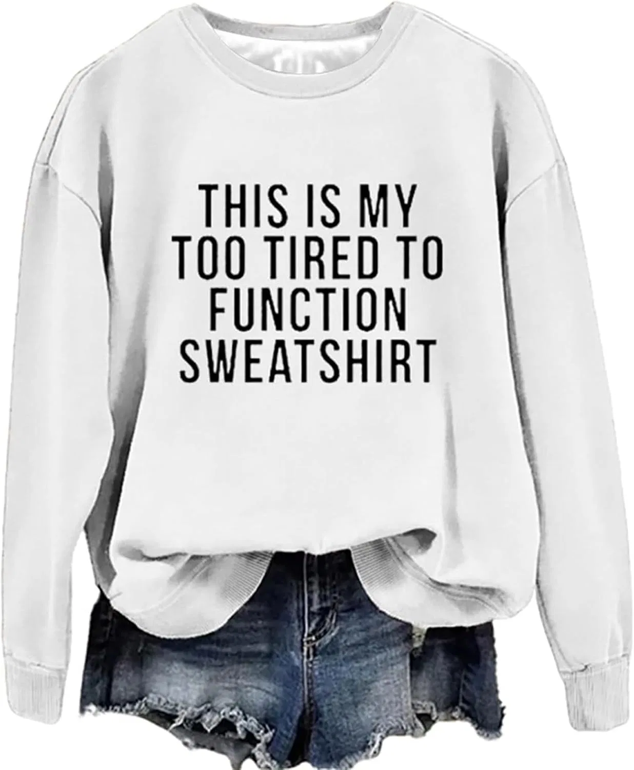 Женский свитшот-худи This Is My Too Tired To Function, белый
