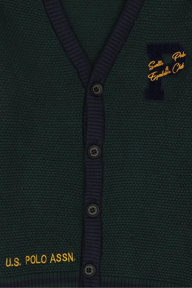 Детский кардиган с длинным рукавом U.S. Polo Assn., Green — фото 3