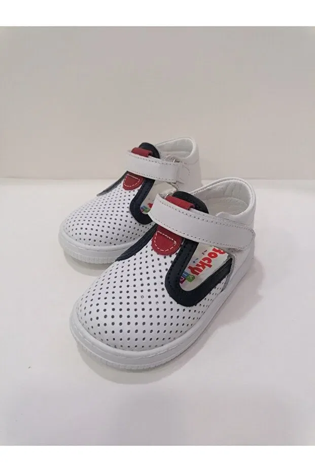 Детские туфли для девочек кожаные с ортопедической подошвой Özgür Kids, White