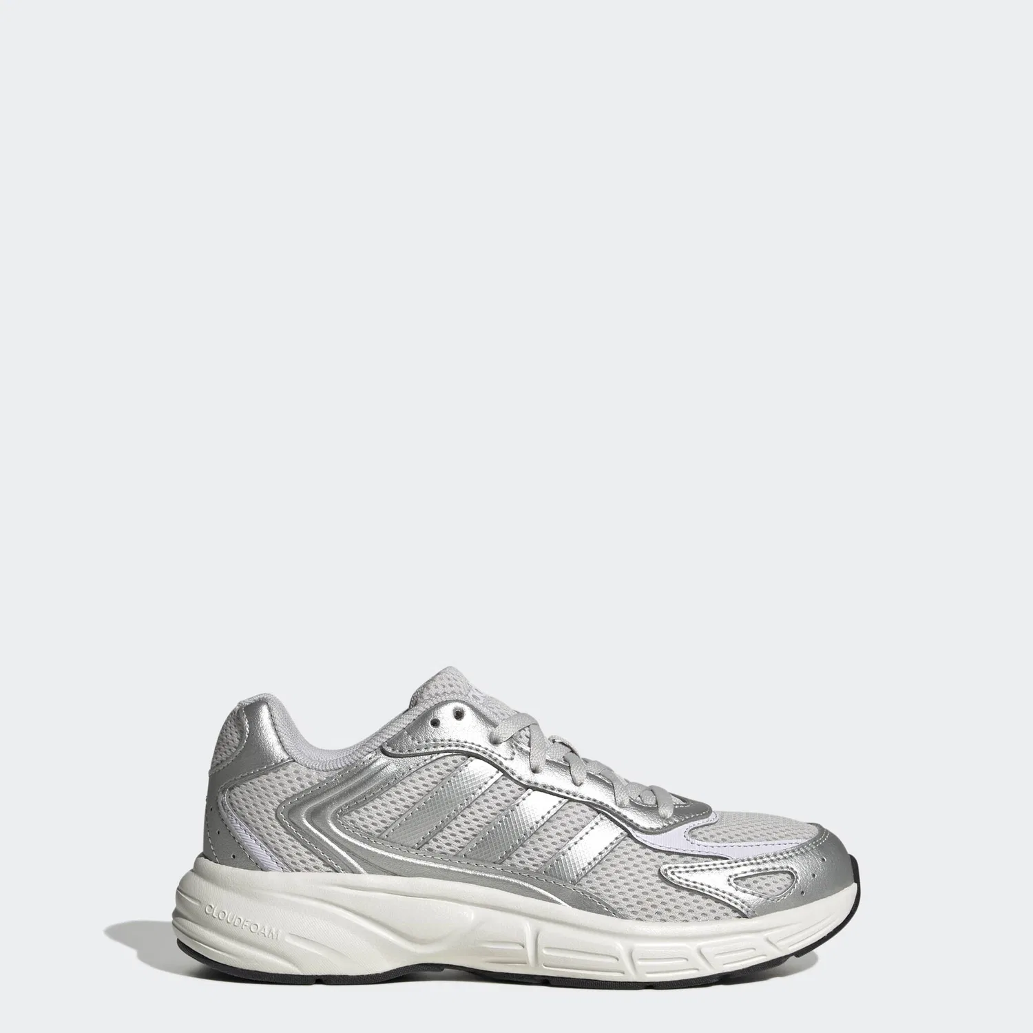 Детские кроссовки с Cloudfoam-амортизацией Adidas Sportswear, Grey One/Silver Metallic/Frozen Purple — фото 2