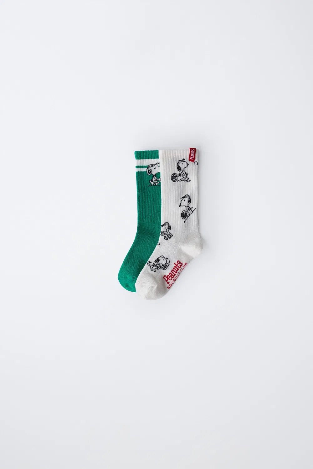Набор из 2 длинных носков Snoopy Peanuts ZARA, Green/White