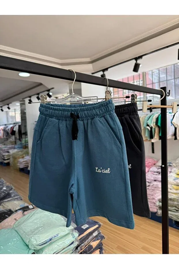 Детские шорты для мальчиков с эластичным поясом Vanilla avenue laciel paris blue boy's knee length elastic waist knitwear basketball shorts Zra, Blue — фото 2