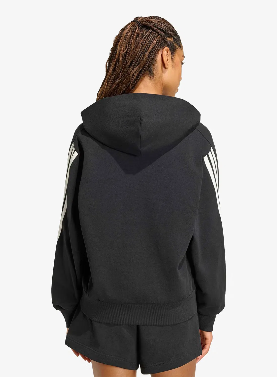Худи с принтом 3-Stripes Adidas, черный — фото 2