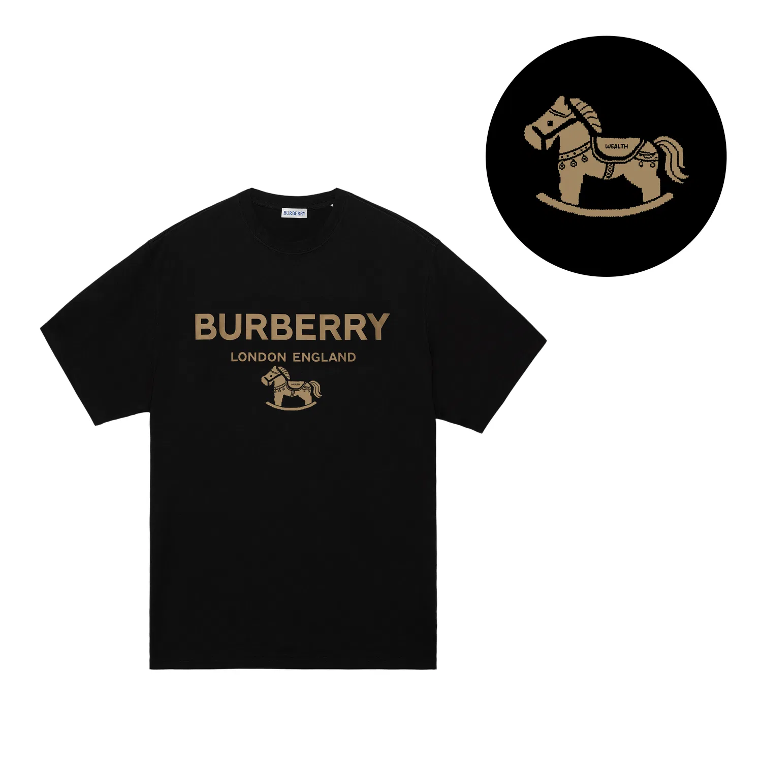 Мужская футболка с круглым вырезом Burberry, Black — фото 3