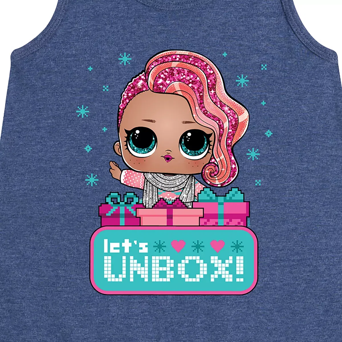 Детское платье-трапеция без рукавов Lets Unbox L.O.L. Surprise!, Heather Navy — фото 2