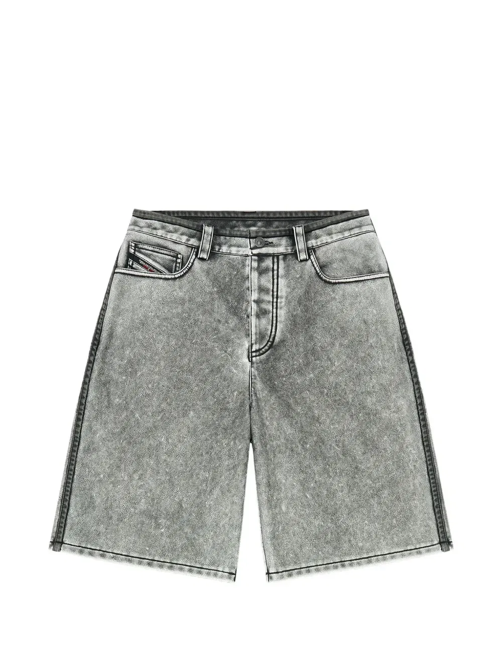Шорты-бермуды из искусственной кожи Diesel, серый