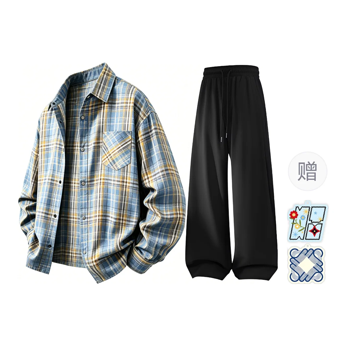 Детский комплект из рубашки и шорт с принтом в клетку Yellow Plaid MIIOW