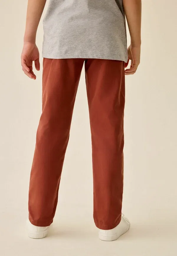 Брюки из хлопка с эластаном Stretch chino trousers Next, Rust Brown, коричневый — фото 3