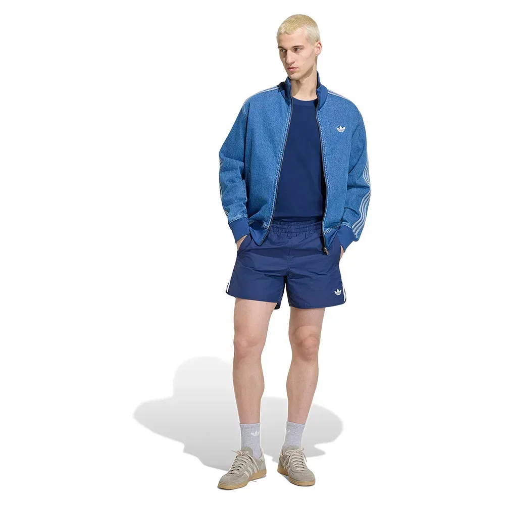 Футболка оверсайз с тремя полосками Adicolor Adidas Originals, синий — фото 4