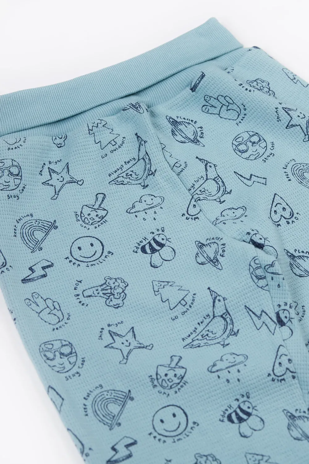 Детские штаны-джоггеры Waffle Parsnip Frugi, Blue — фото 2