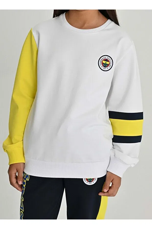Детские свитшот для девочек с длинным рукавом Fenerbahçe, White — фото 4