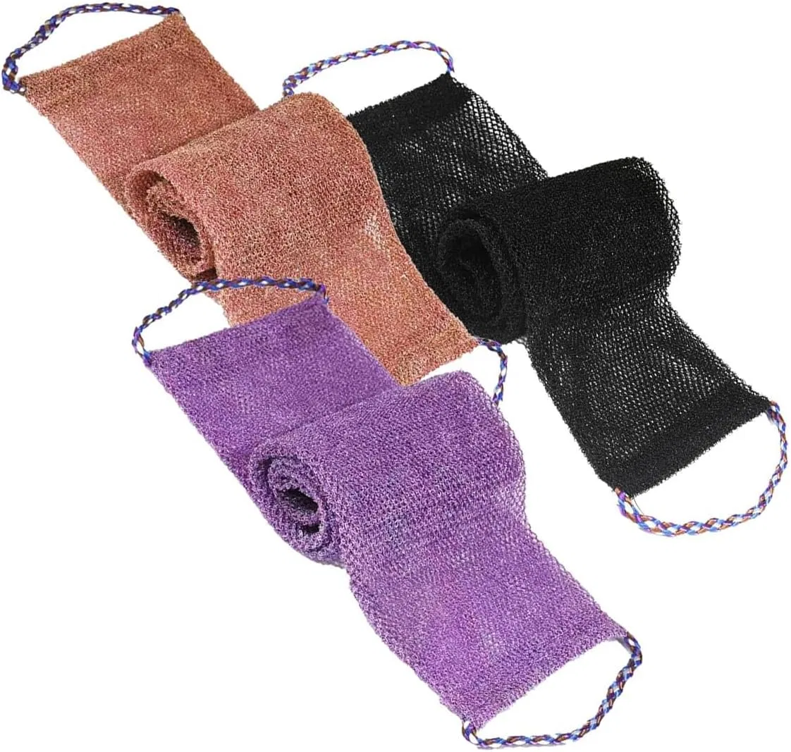 Скребок для тела двусторонний, 3 шт, Nylon, 75 см, ZBIianxer — фото 3