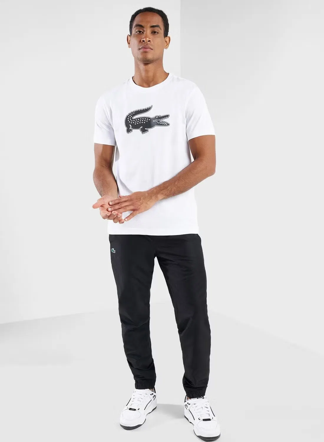 Футболка спортивная с коротким рукавом Lacoste, белый — фото 4