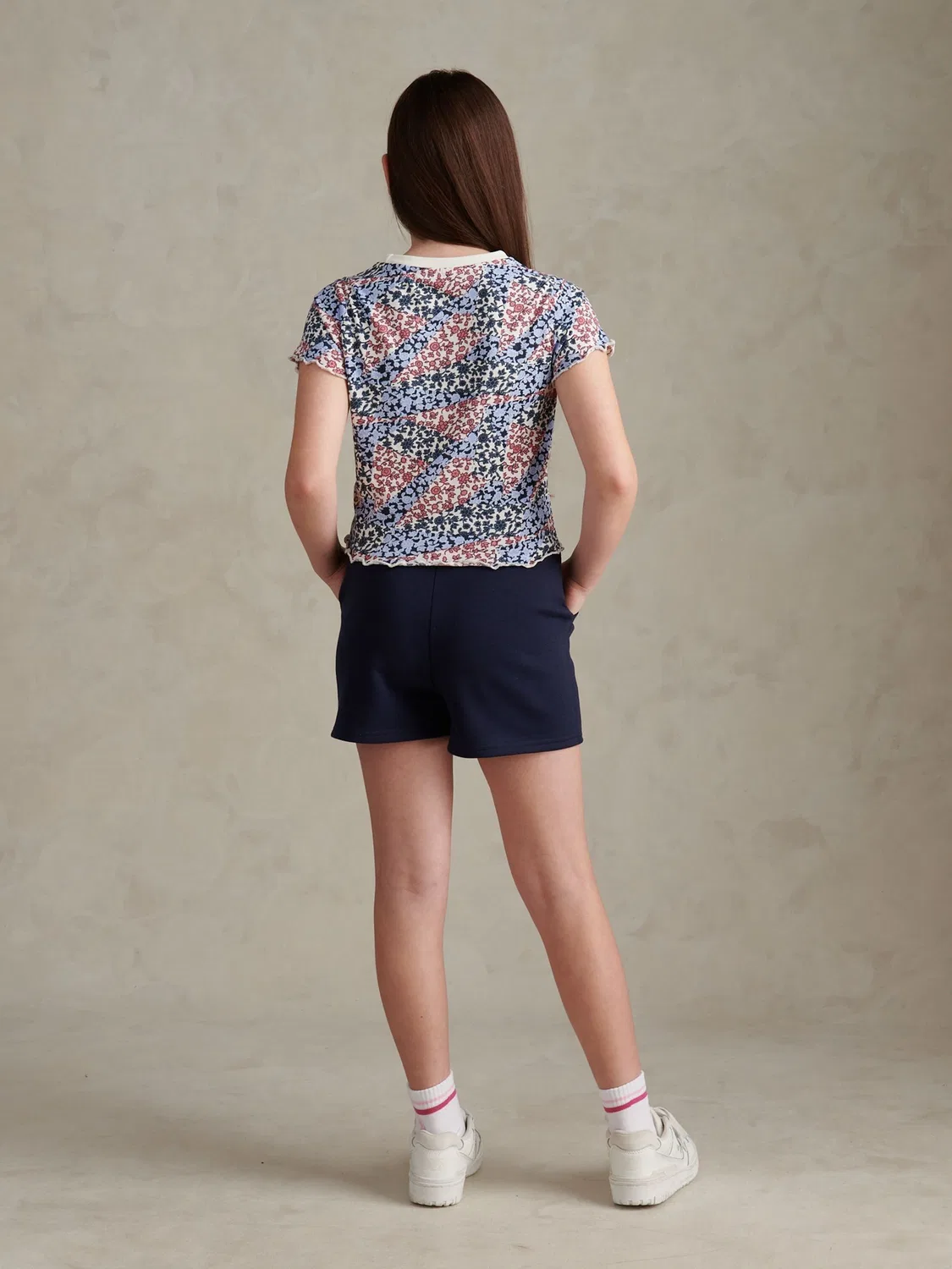 Комплект из футболки и шорт, пэчворк U.S. Polo Assn, синий — фото 2