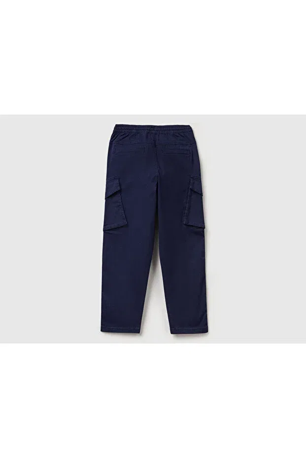 Детские брюки для мальчиков с карманами карго United Colors Of Benetton, Navy Blue — фото 2