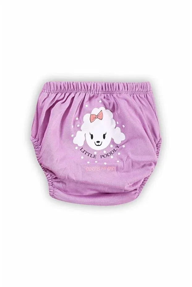 Детские трусы для девочек хлопковые с принтом Momslab, Fuchsia-Lilac-White — фото 4