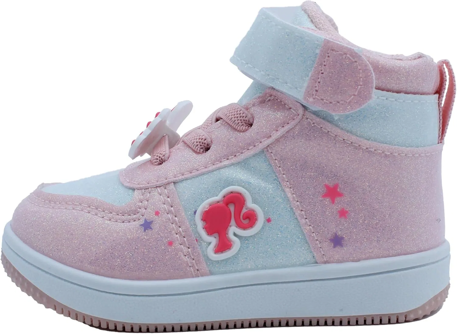 Детские кроссовки для девочек с высоким верхом Barbie, Light Pink Glitter Barbie — фото 4