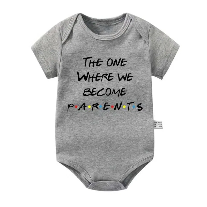 Боди-комбинезон с принтом The One Where We Become Parents Matching Family Outfits, серый