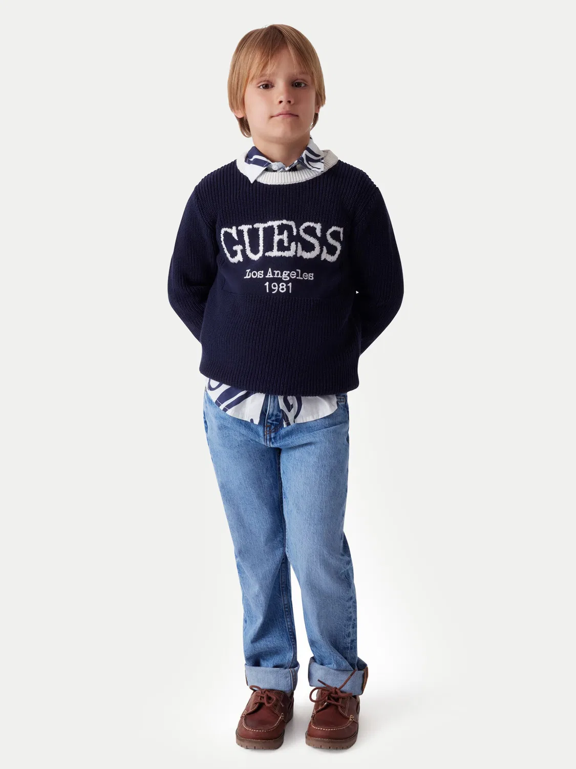 Джинсы прямого кроя для мальчика Guess, синий