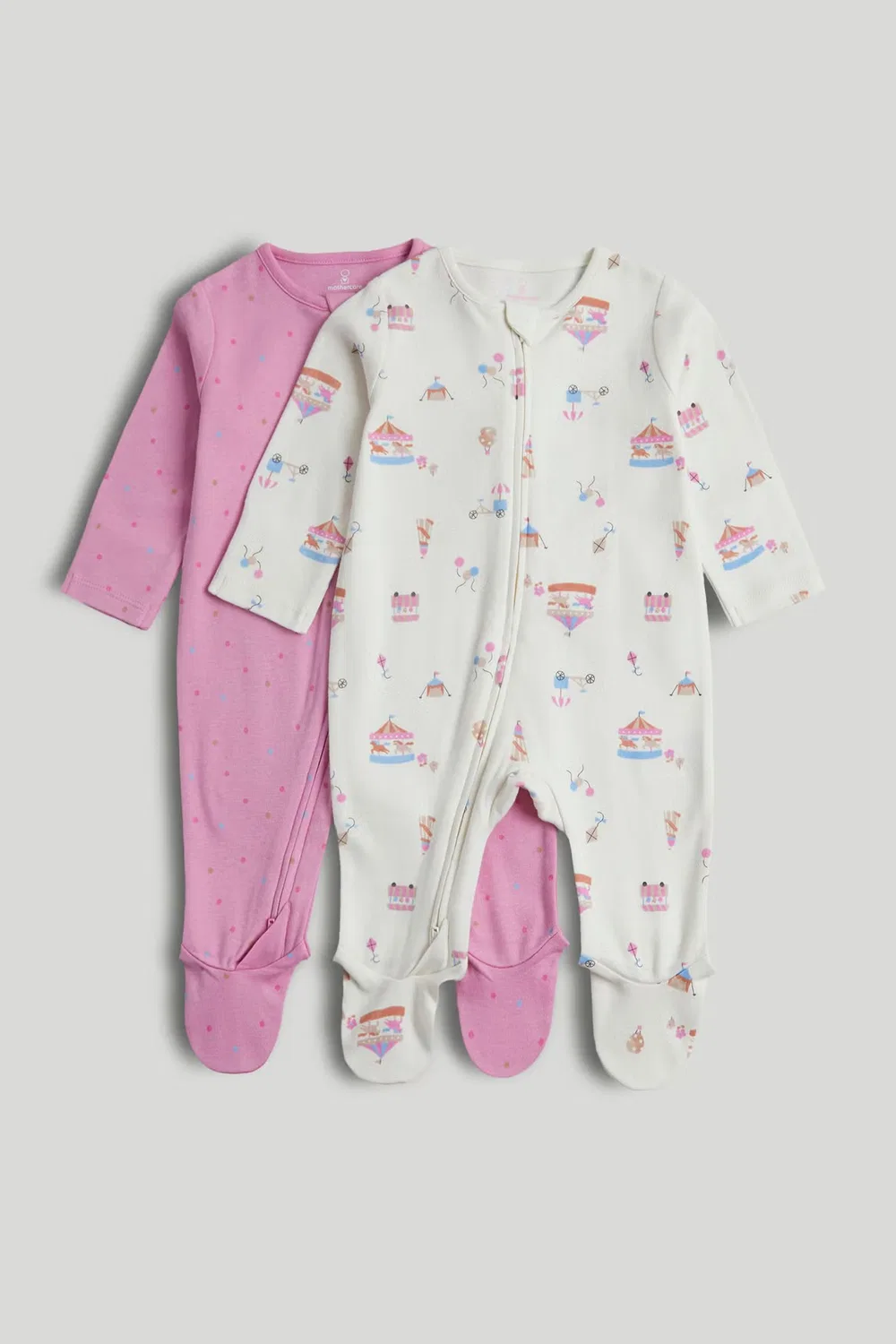 Комбинезон-слип с молнией, комплект из 2 штук Mothercare, разноцветный