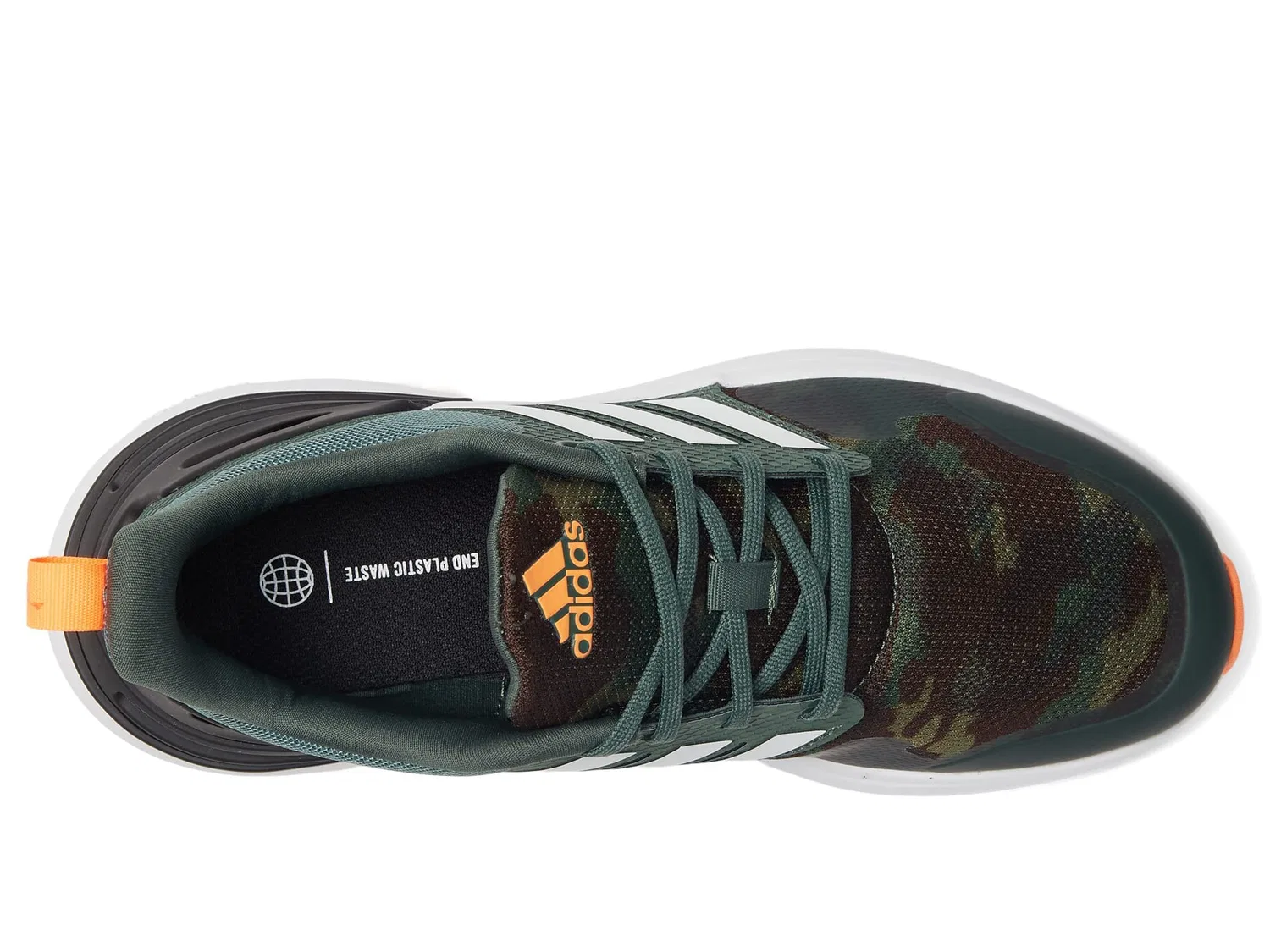 Детские кроссовки для мальчиков с принтом RapidaSport K Adidas, Oxide Green White Orange Screaming — фото 3