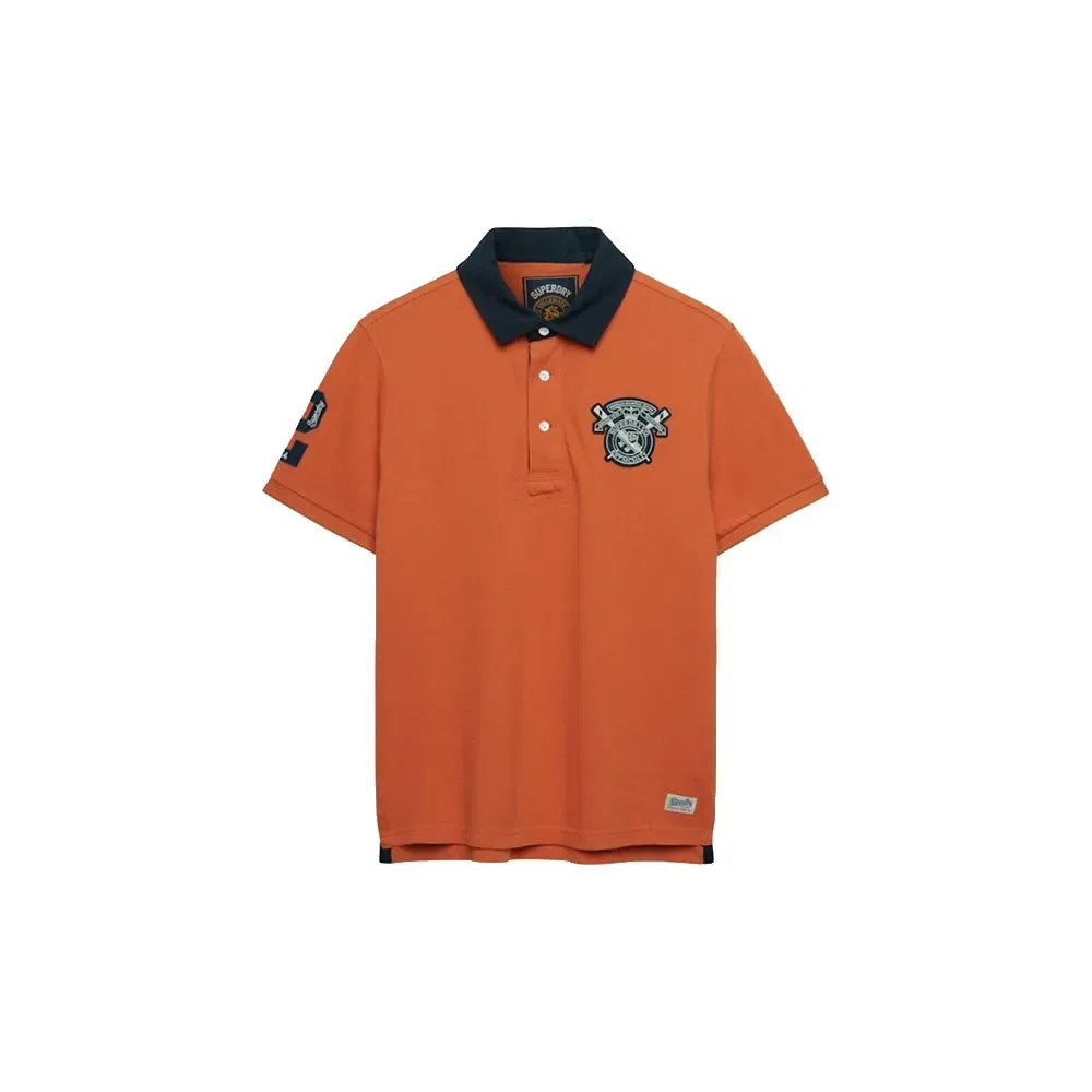 Поло с коротким рукавом Vintage Pique Rugby Superdry, оранжевый
