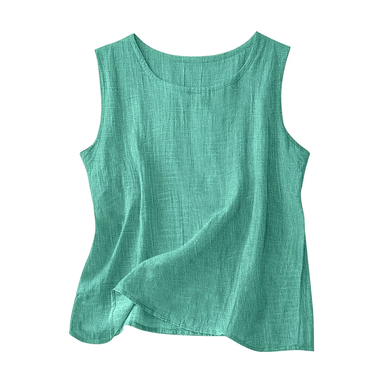 Женская льняная майка без рукавов, Verde Menta