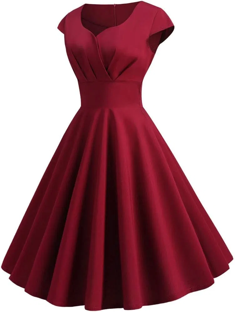 Женское коктейльное платье в горошек A-line swing, Black
