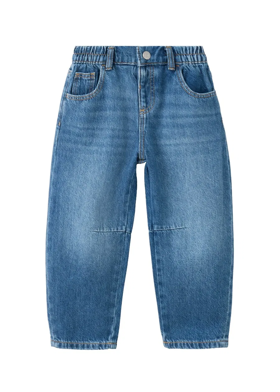 Детские джинсы MANGO KIDS Barrel Jeans синего цвета