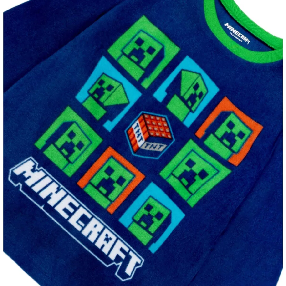 Пижамный комплект из микрофлиса 2 предмета Minecraft, navy/green — фото 4