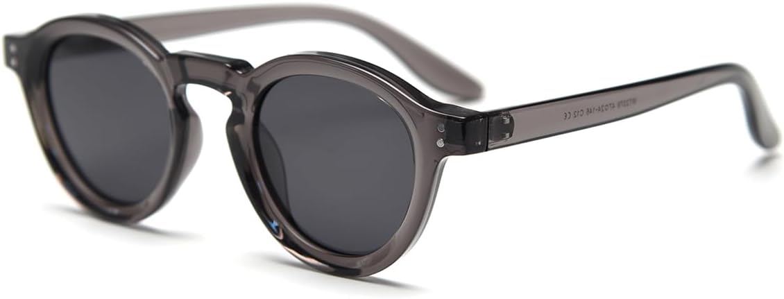 

Поляризованные солнцезащитные очки унисекс в стиле ретро для женщин (TR90), круглые солнцезащитные очки для мужчин (UV400), декоративная круглая оправа weiyuchen, Grey