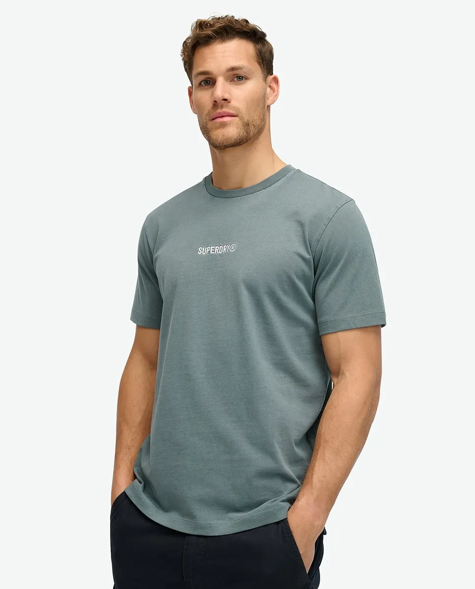 

Свободная футболка с микро-логотипом Superdry, синий